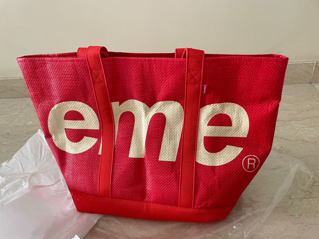 Supreme Raffia tote bag red, Women's Fashion, Bags  Wallets, Tote Bags on  Carousell