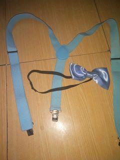 Suspender& bow tie sky blue
