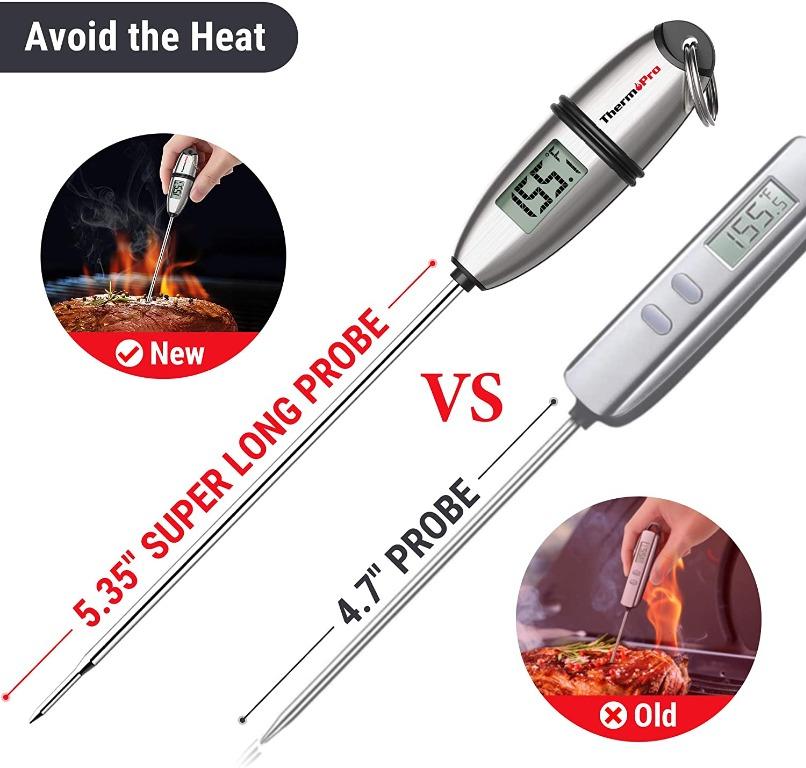 ThermoPro TP02S Instant Read Digital Meat Thermometer for Kitchen Grill  Oven BBQ Smoker, 2 Pack (Batteries Included) 