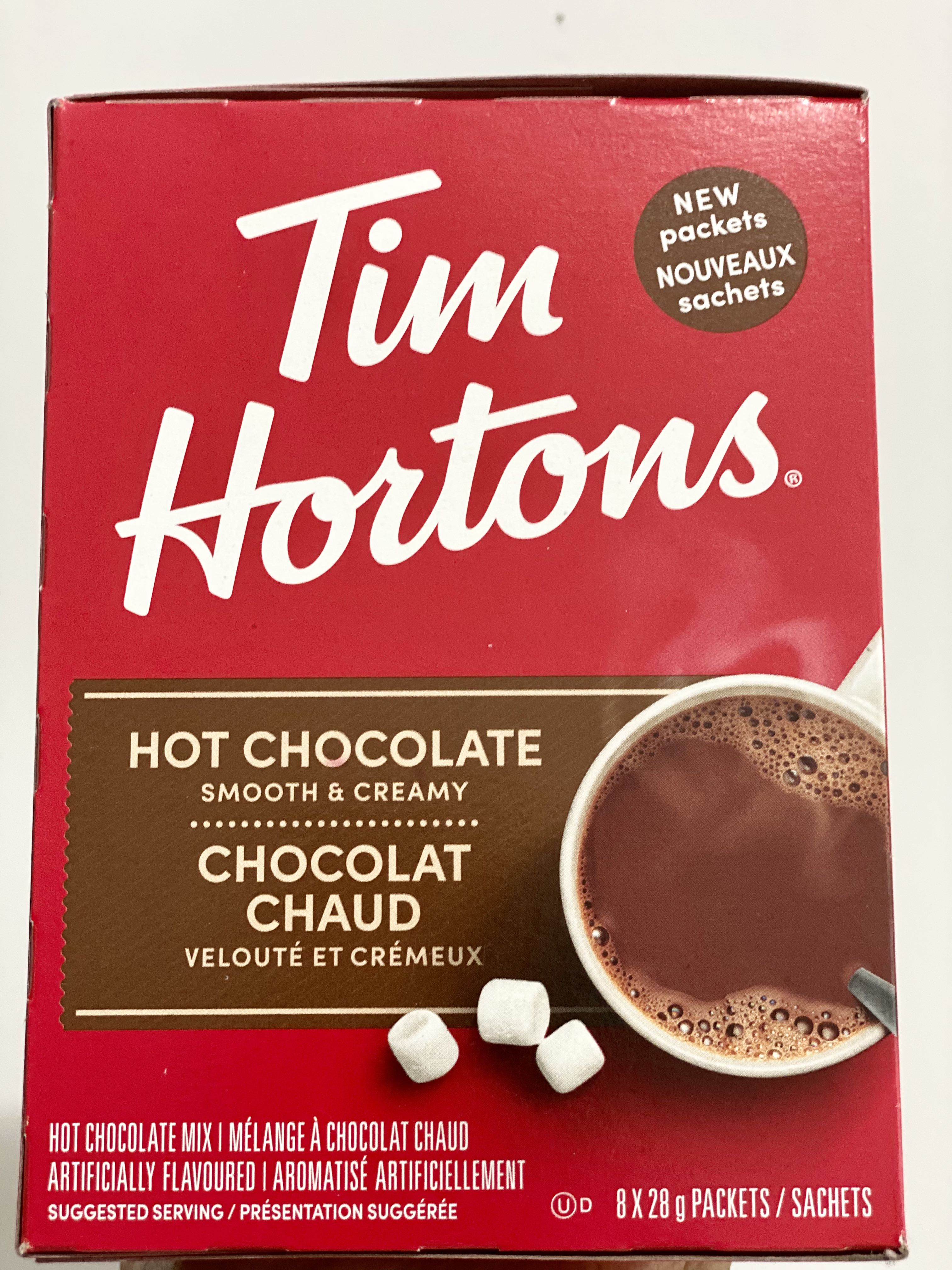 Tim Hortons Hot Chocolate Mix In Packets Food Drinks Packaged Instant Food On Carousell
