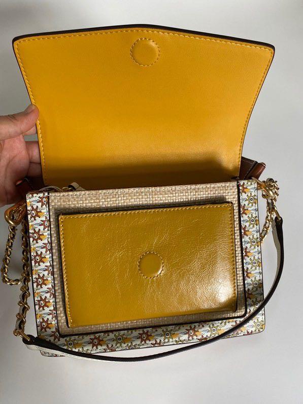 Tory Burch Robinson Straw Convertible Shoulder Bag, Women's Fashion, Bags & Wallets, Shoulder