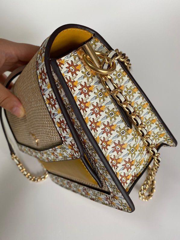 Tory Burch Robinson Straw Convertible Shoulder Bag, Women's Fashion, Bags & Wallets, Shoulder