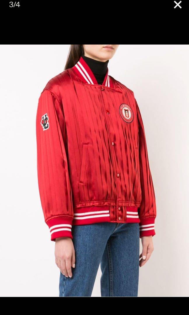 All red bomber jacket hot sale