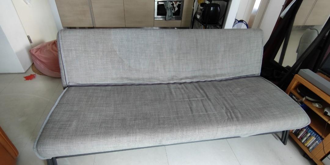 Ikea KARLABY 3 seater sofa bed w uniqlo bed sheet, Furniture & Home