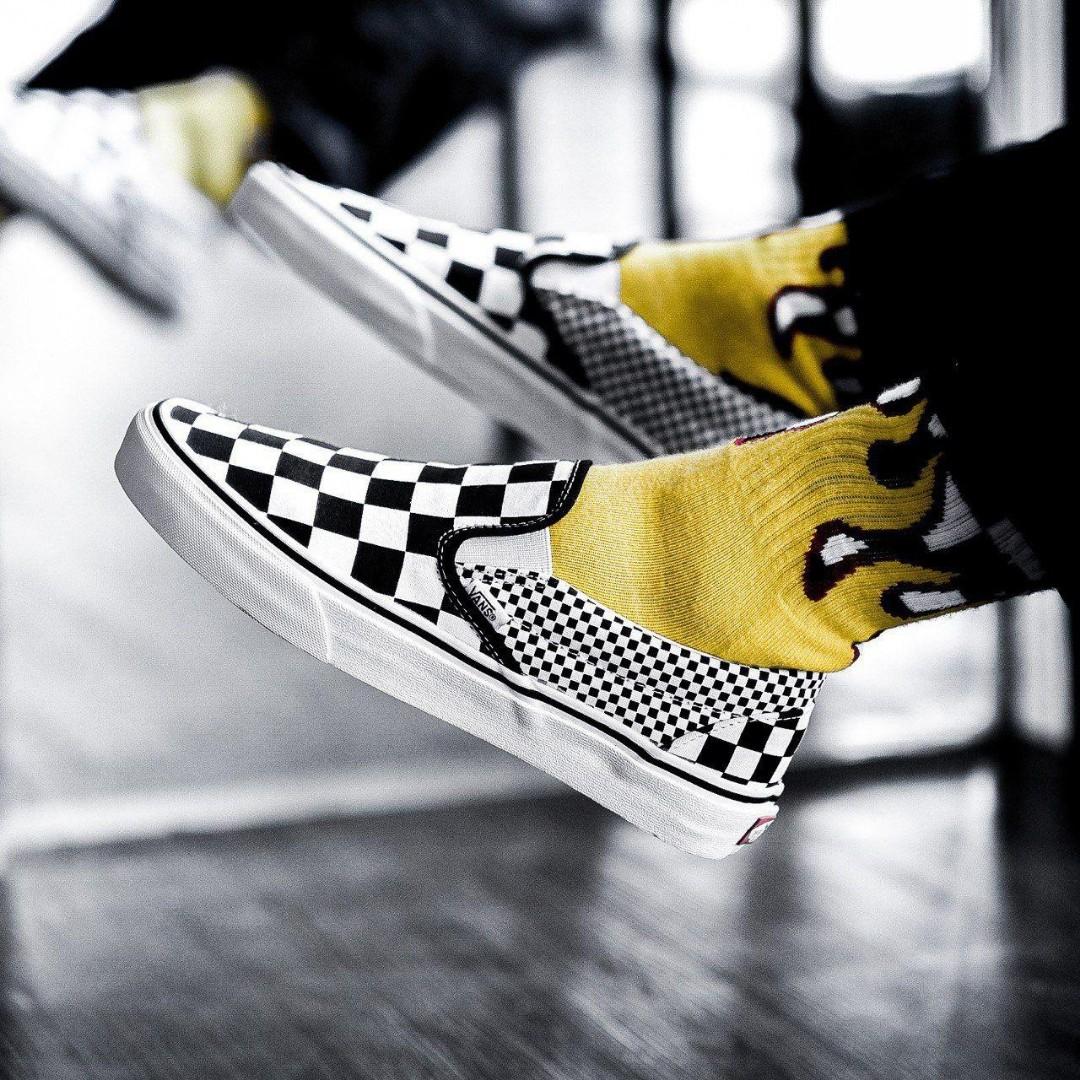 Mixed checkerboard slip best sale on vans