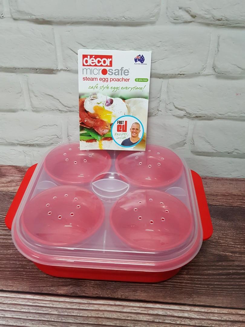 [全新]澳洲購入 澳洲製 Decor Microsafe Steam Egg Poacher 微波水煮荷包蛋 微波爐專用, 家具及居家用品