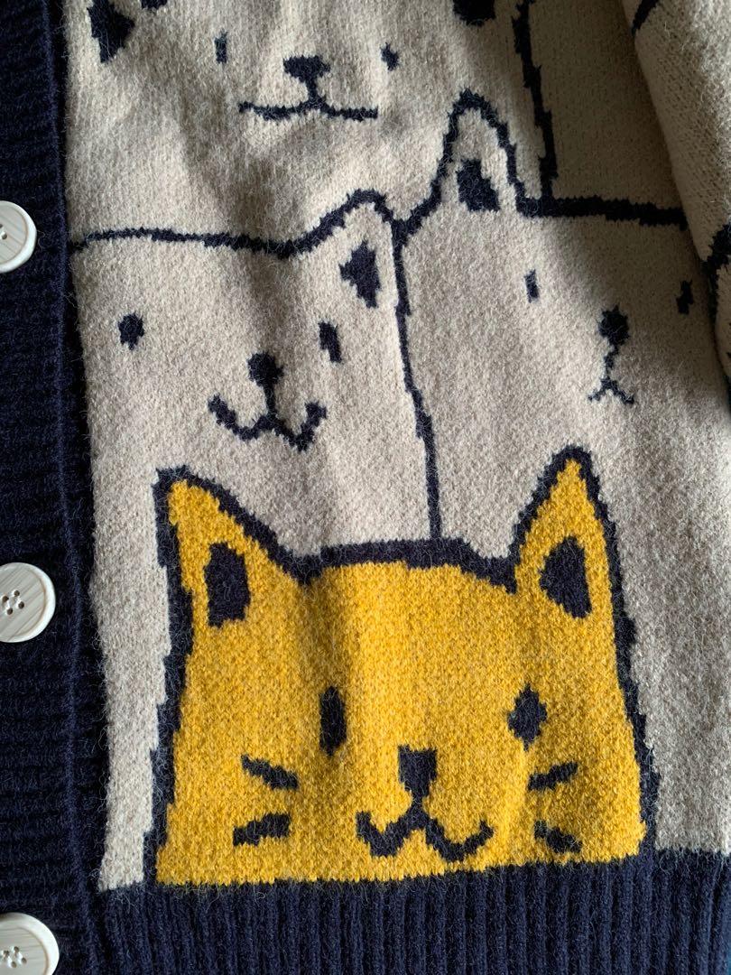 Aelfric Eden Cartoon Cat Print Cardigan 