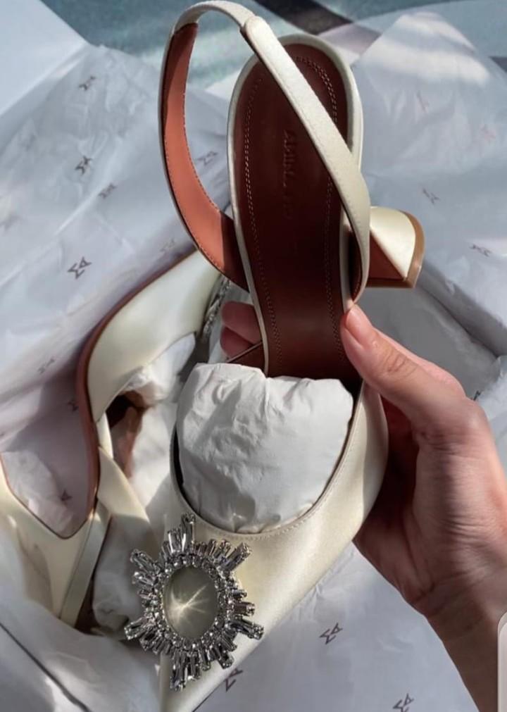 Amina Muaddi Begum Heels Broken White 