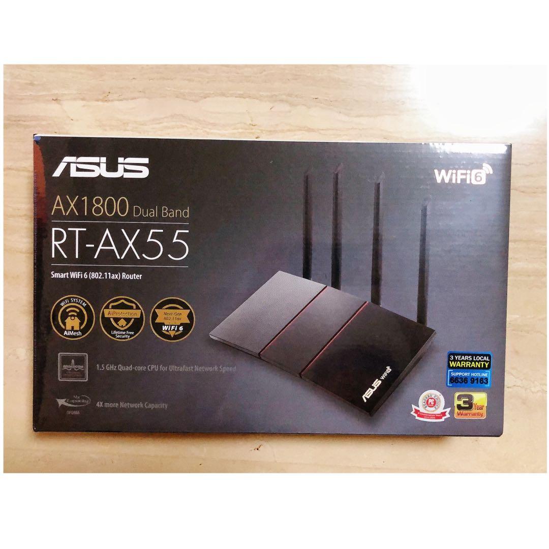 New Asus Rt Ax55 Ax1800 Dual Band Wifi 6 802 11ax Router Supporting Mu Mimo And Ofdma Technology With Aiprotection Classic Network Security Powered By Trend Micro Compatible With Asus Aimesh Wifi System Computers
