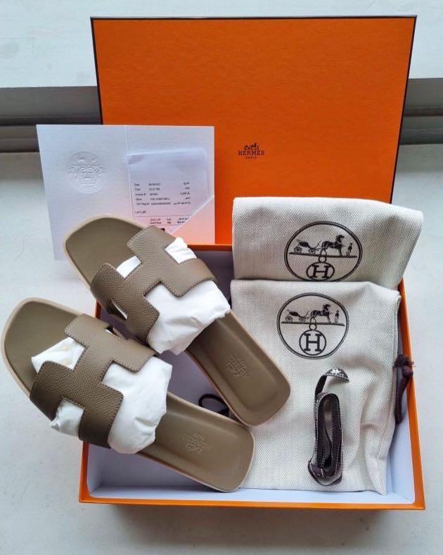 hermes oran sandals etoupe
