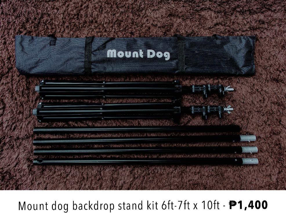 Backdrop stand Background Stand Studio Light Equipment (Category: Lighting & Studio Equipment) located in Pasig City. Submitted by lee025 (Listing ID 1101703116, Image 3). Description: (Good as new) Mount dog backdrop stand kit Stand - 6ft-7ft Crossbar - 10ft with Bag P1,400 ------------------------------- Andoer studio kit 2 lights stand 6ft Backdrop stand 6ft x 10ft 2 soft umbrella 1 black/gold reflector umbrella 3 1.6 x 3m backdrops (green/whi