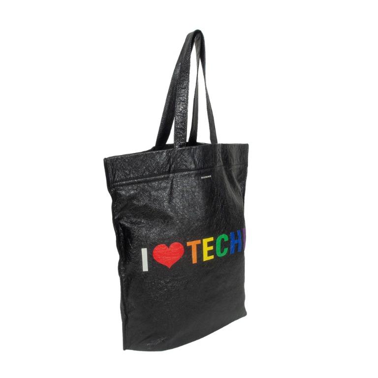 Balenciaga I Love Techno Supermarket Shopper Tote Bag