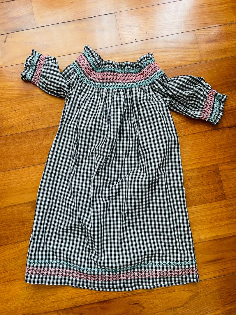Black and white checkered dress for 7 year old girl Babies Kids