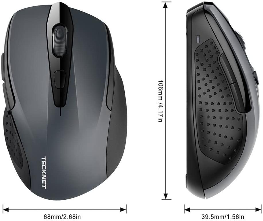 [BNIB] TeckNet (BM307) 2600DPI Bluetooth Wireless Mouse, 12 Months Battery  Life with Battery Indicator, 2600/2000/1600/1200/800DPI, 6 Buttons Count