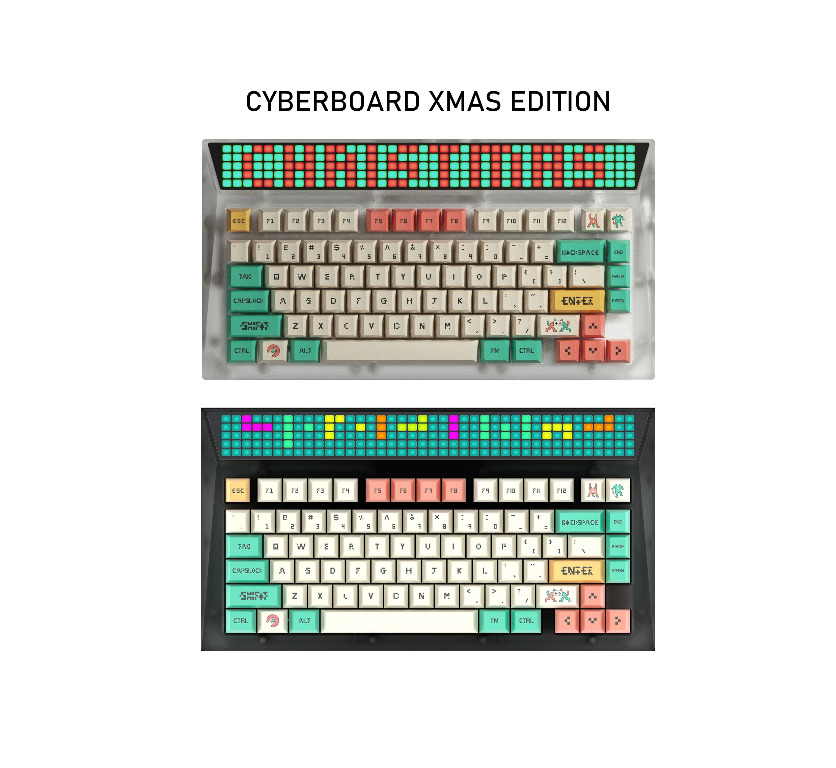Brand New AngryMiao Cyberboard Keyboard Kit Xmas Edition (White or Black) +  Extra PCB & Plate