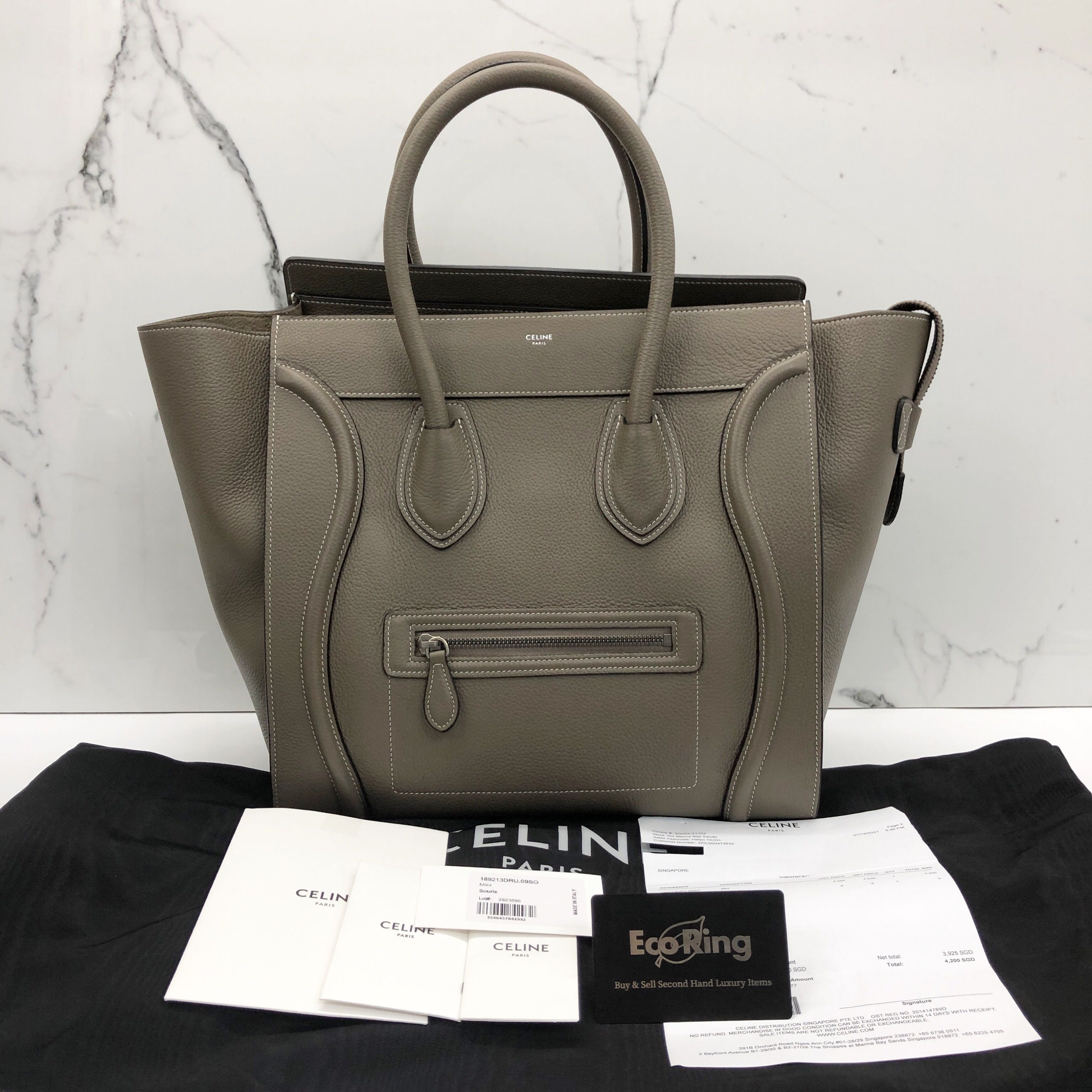 CELINE GREY MINI LUGGAGE HANDBAG 217013987 Women s Fashion