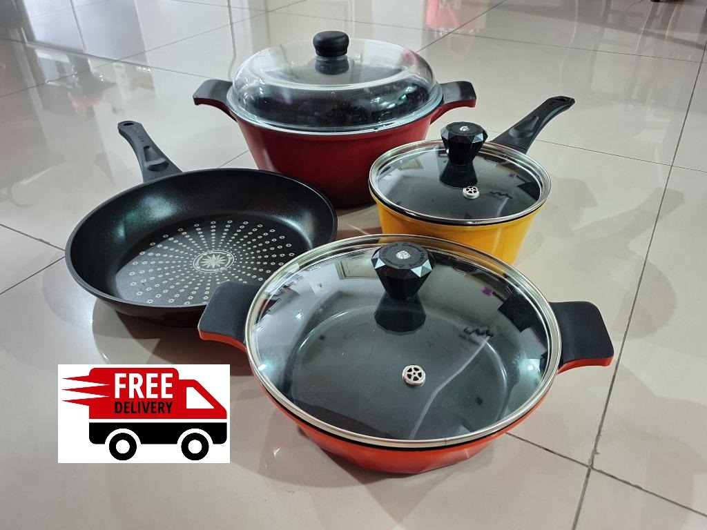 [PREMIUM] Chefline Korean Cookware Set (4 pieces), Furniture & Home