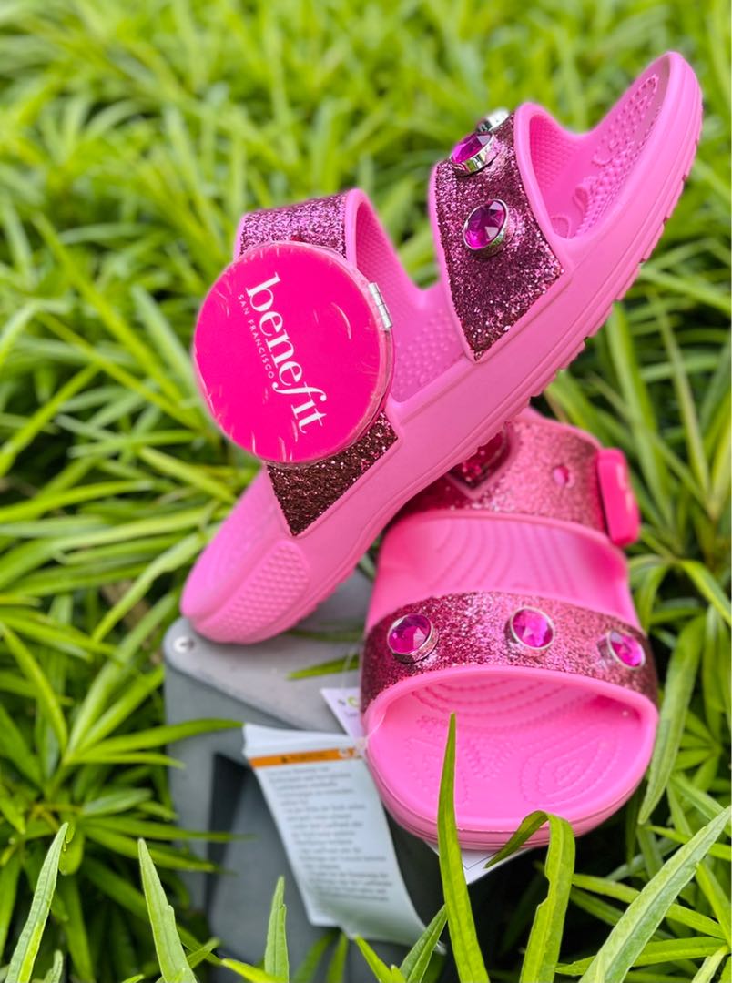 CROCS X BENEFIT SANDAL, Women's Fashion, Footwear, Sneakers on Carousell