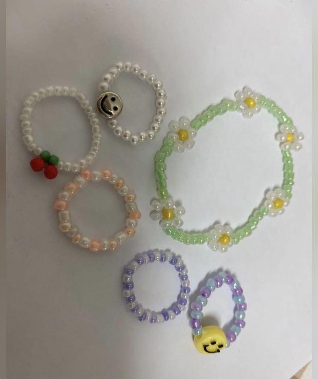 CUSTOMISED BEADED RINGS CHEAP!!), Women's Fashion, Jewelry