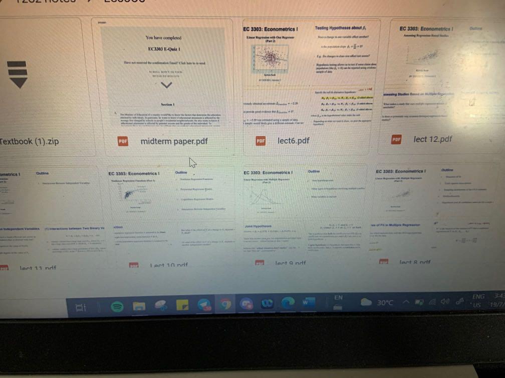 EC3303 notes (Category: Textbooks) located in Singapore. Submitted by dingdongoolong_ (Listing ID 1101748513, Image 2). Description: Taken last sem 20/21 sem 2 Grade: A- Includes : Lecture notes with annotations Tutorial answers Homework questions and answers 20/21 sem 2 midterm paper Past year prac papers .