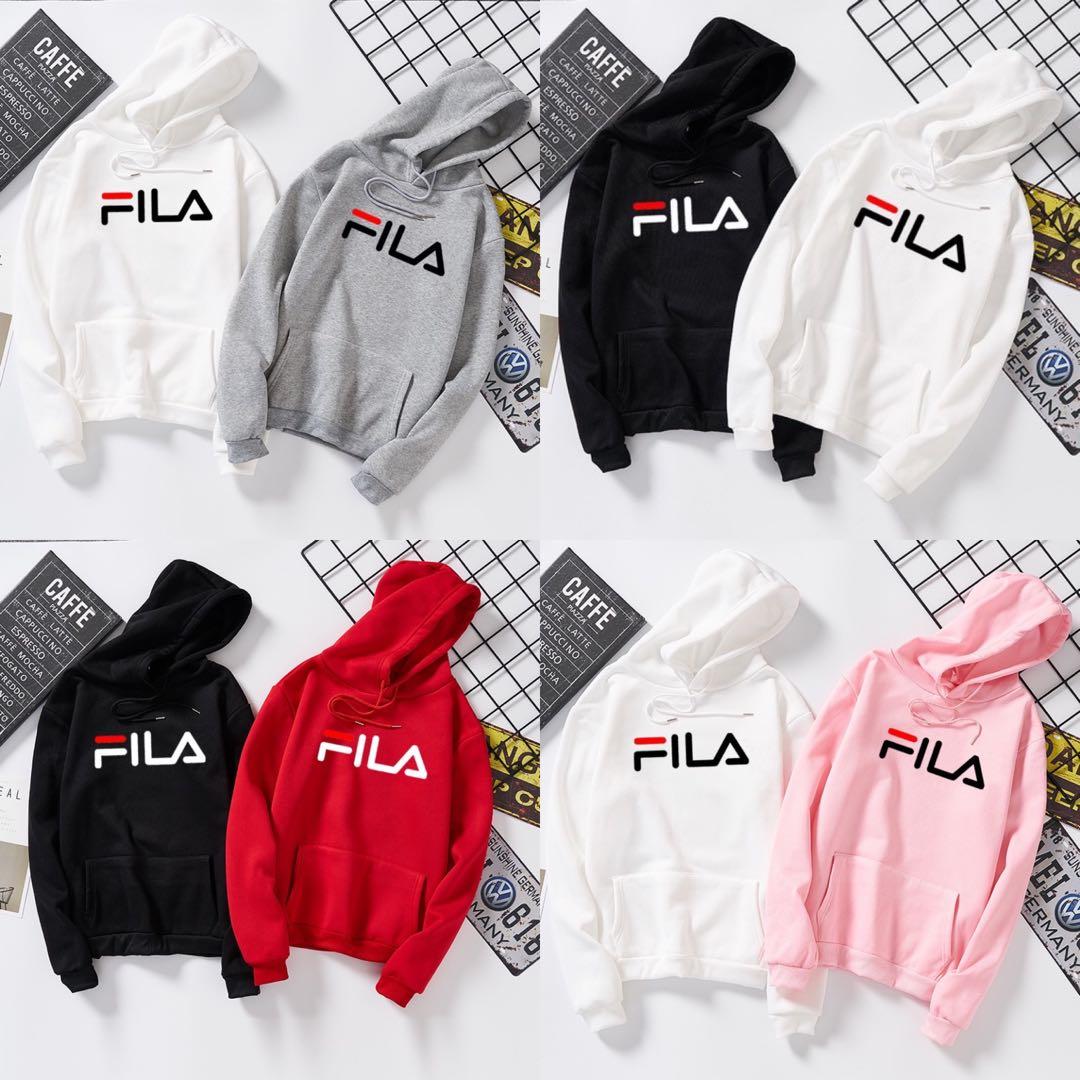 FILA LONG SLEEVE PULLOVER HOODIE HOOD SWEATER SWEATSHIRT