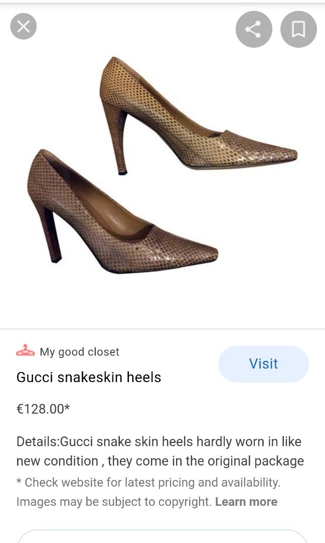 Gucci snakeskin heels, Women's Fashion, Footwear, Heels on Carousell