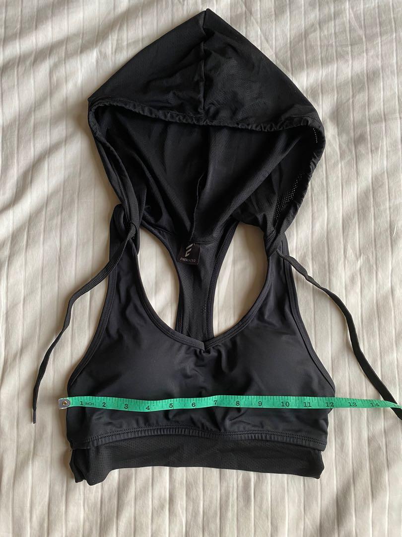 Hooded Sports bra top S M fits 34 snugly Women s Fashion