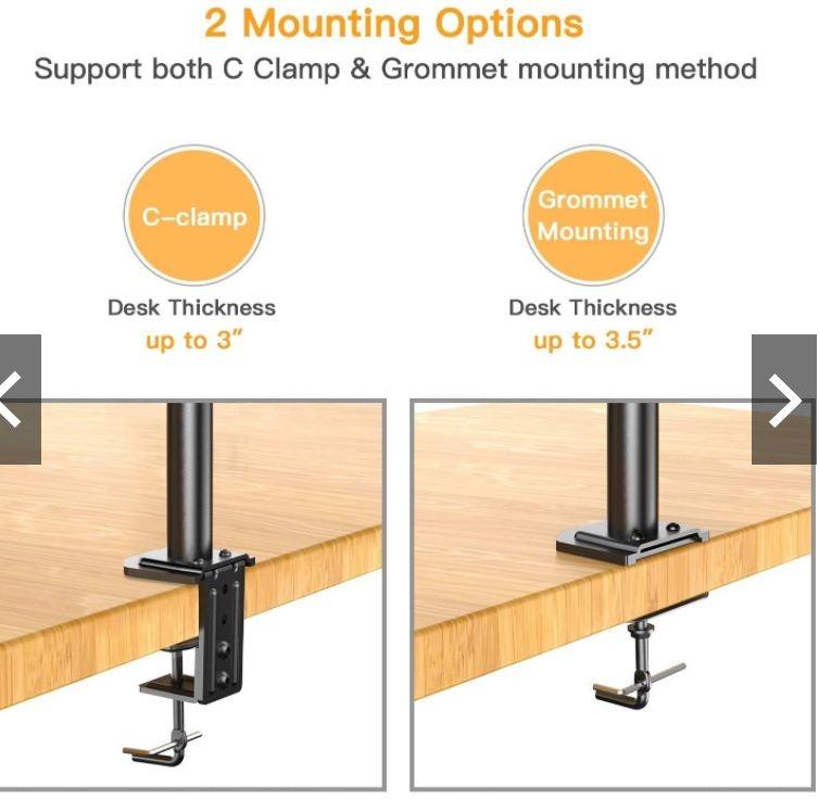 HUANUO HNCM7 Dual Monitor Stand Mount, Fully Adjustable LCD Monitor