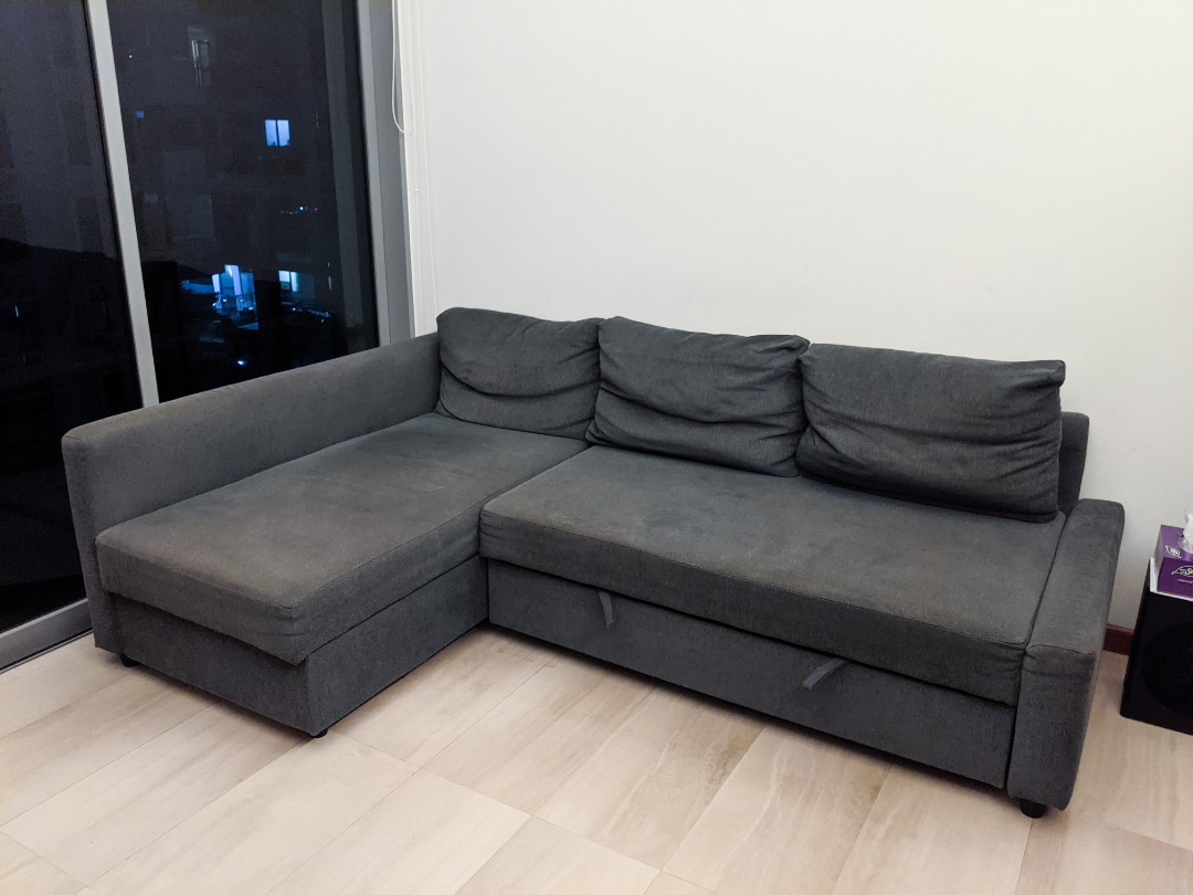 Ikea FRIHETEN 3seat L shaped sofabed, Furniture & Home Living