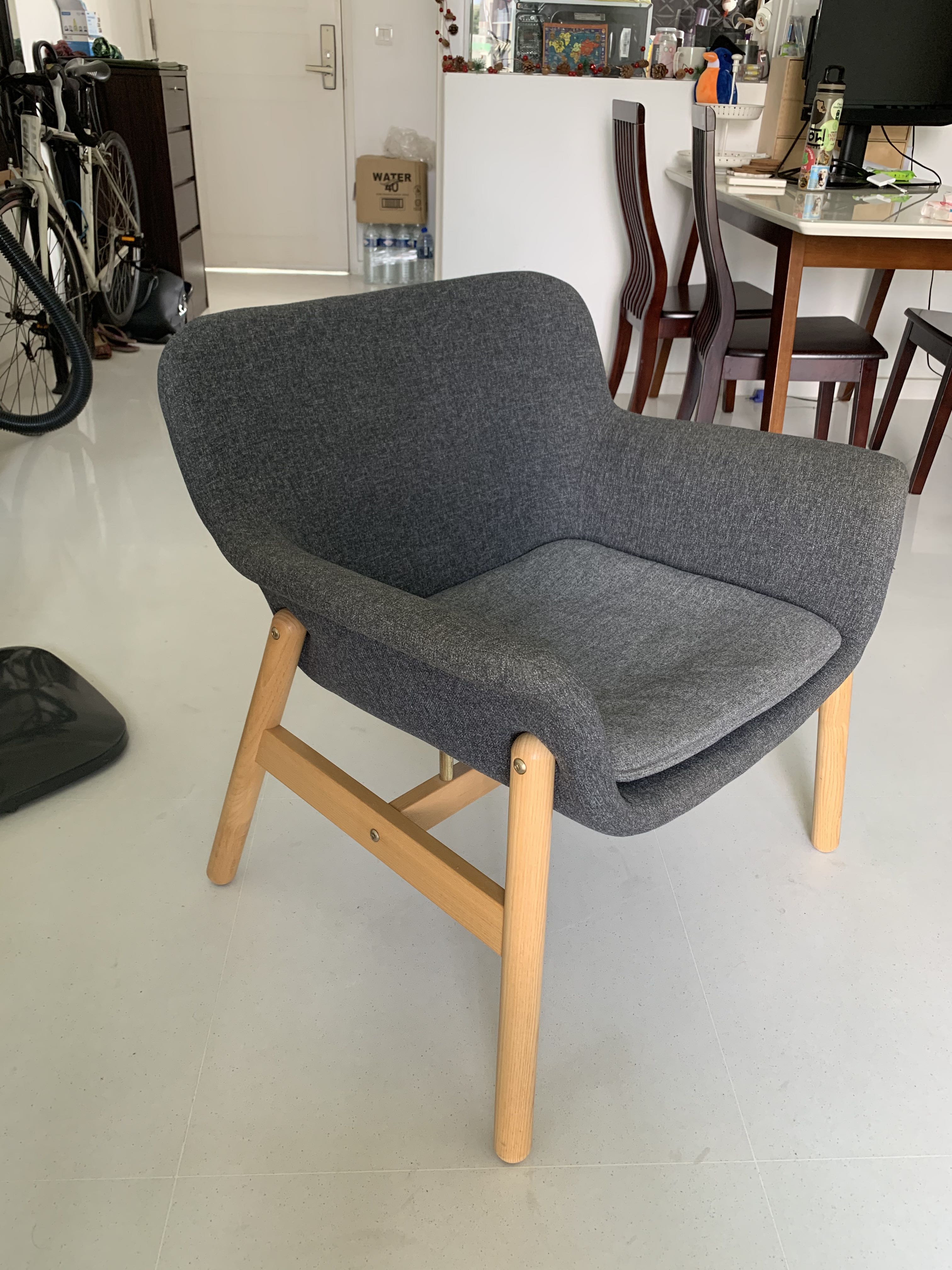 IKEA VEDBO armchair Gunnared Dark Grey, Furniture & Home Living
