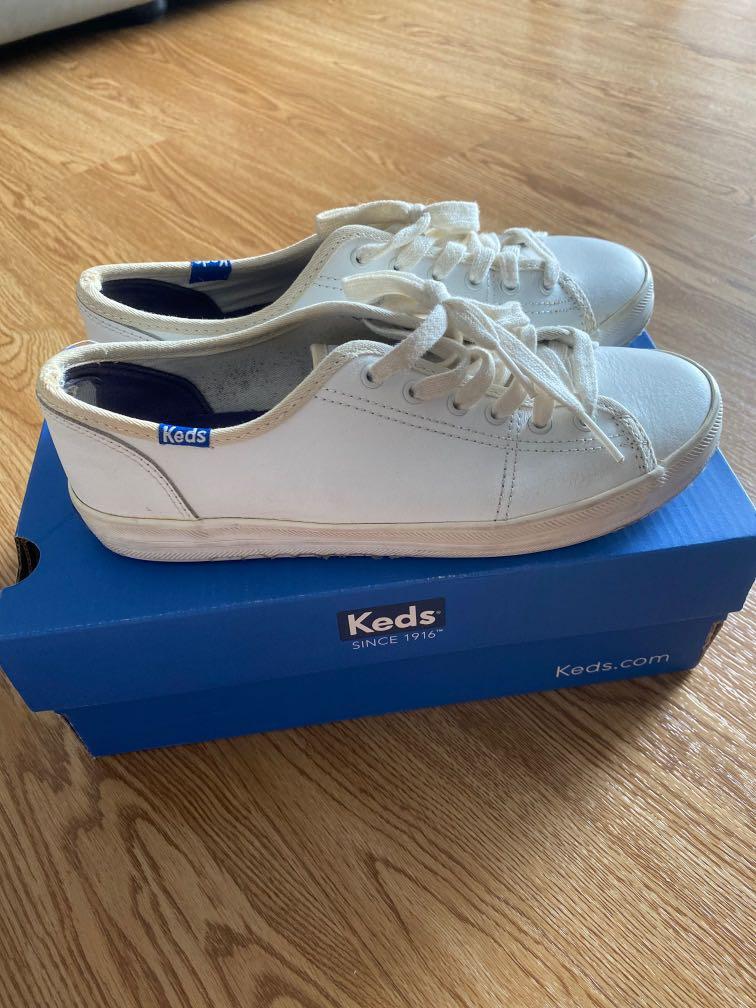 Keds shoes leather white on sale