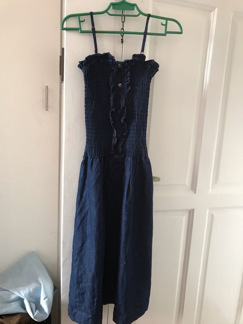 denim dress below the knee