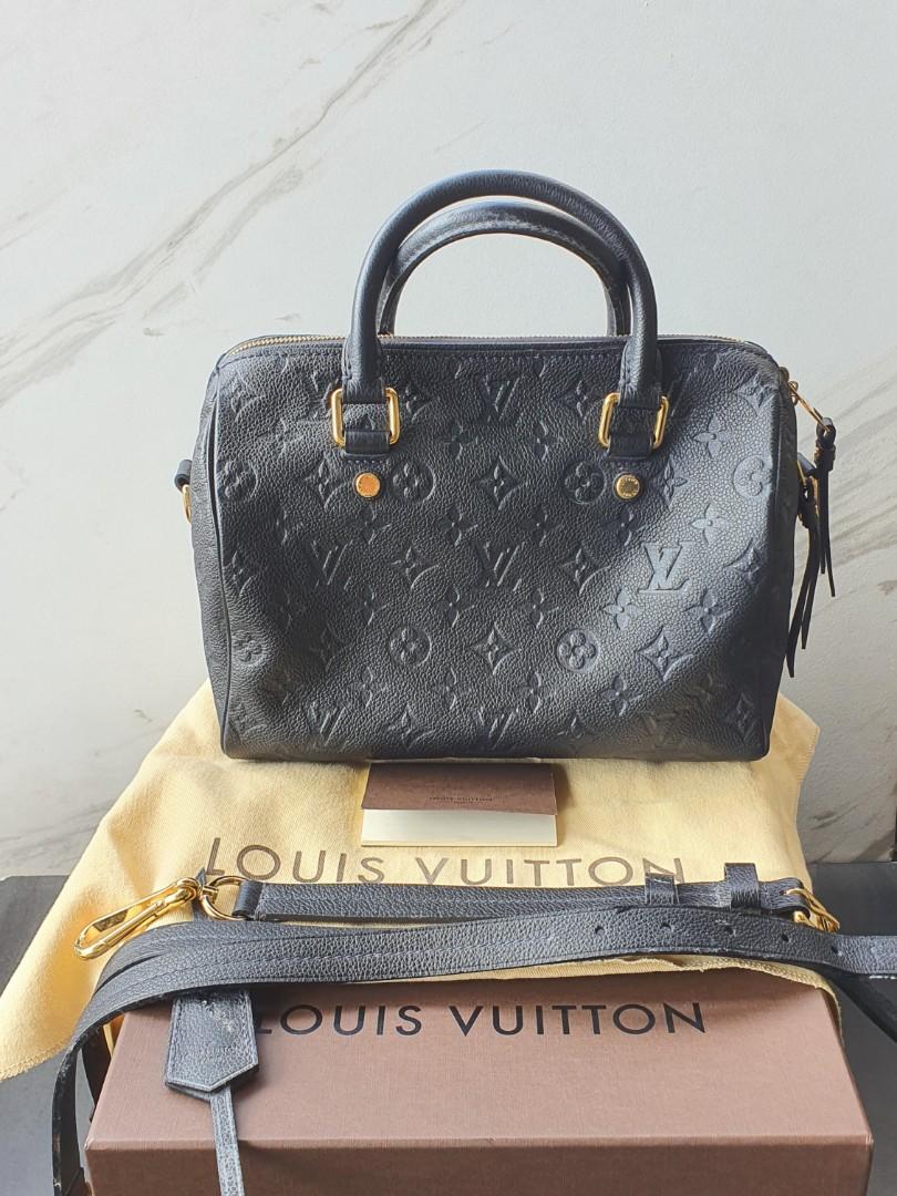Speedy leather crossbody bag Louis Vuitton Blue in Leather - 20258380