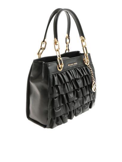 Cynthia small ruffled leather on sale satchel