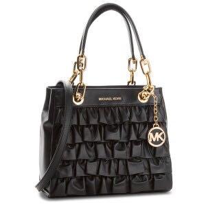 Michael kors cynthia small ruffled leather satchel online