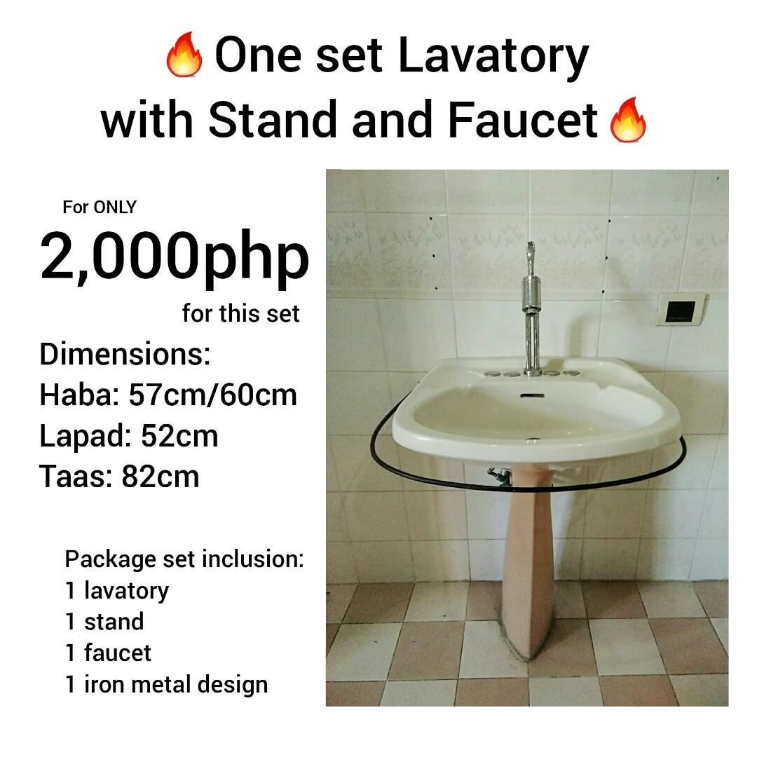 One Set Lavatory With Stand And Faucet Furniture Home Living Bathroom Kitchen Fixtures On Carousell