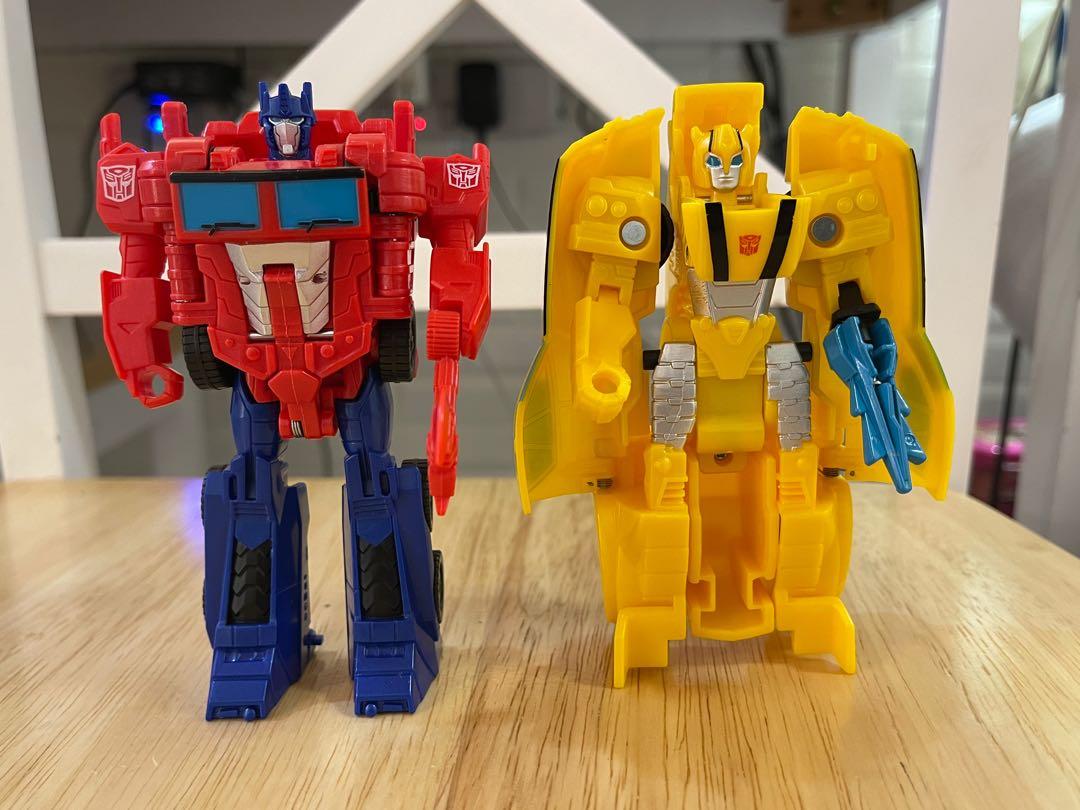 OPTIMUS & BUMBLEBEE set (Category: Action & Battle Toys) located in Quezon City. Submitted by transformworld28 (Listing ID 1101861773, Image 1). Description: OPTIMIS PRIME BUMBLEBEE AUTHENTIC HASBRO NEW NO BOX SALE !! 850 php Package sale Robot mode to car mode Robot mode to truck mode Collectible TRANSFORMERS FOR KIDS .