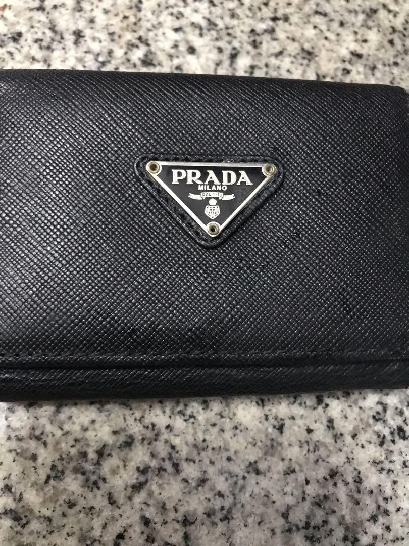 prada wallet silver