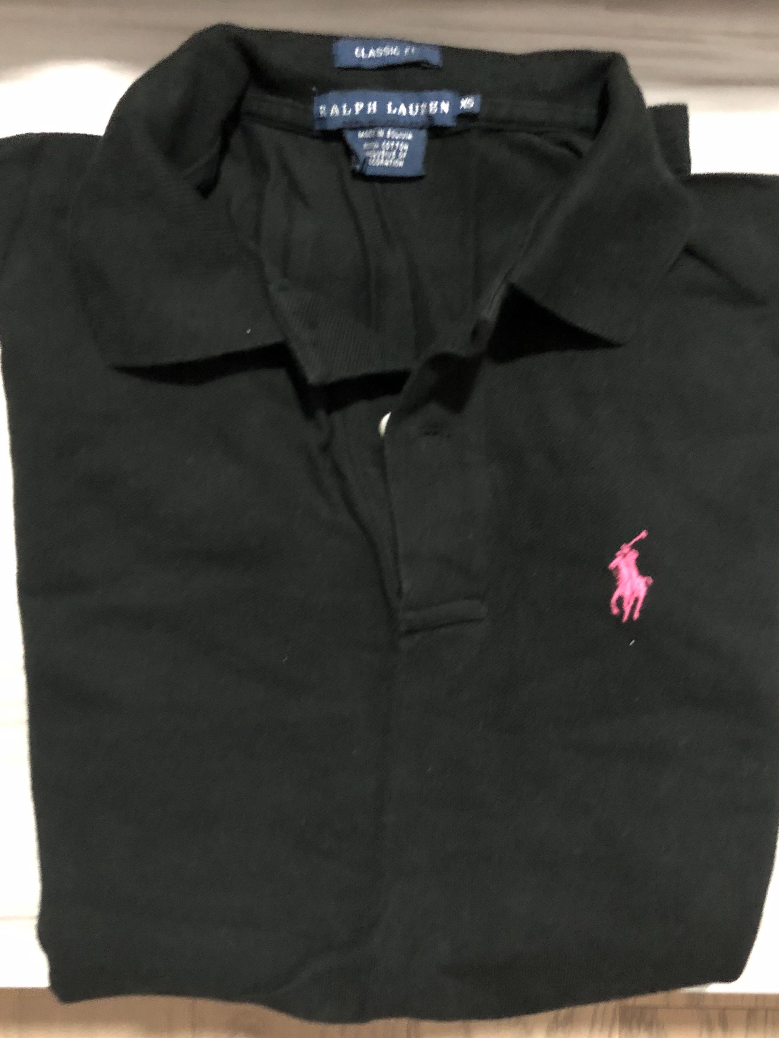Black polo shirt with pink deals horse