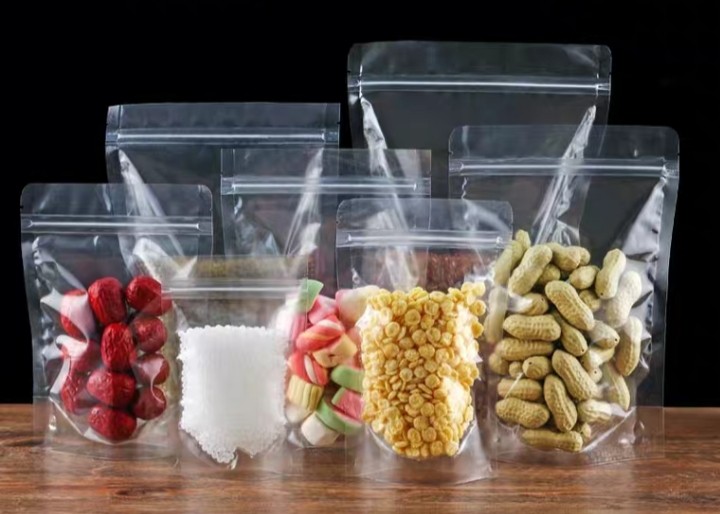 Plastic Food Bags / Resealable / Transparent / 5 Sizes Available