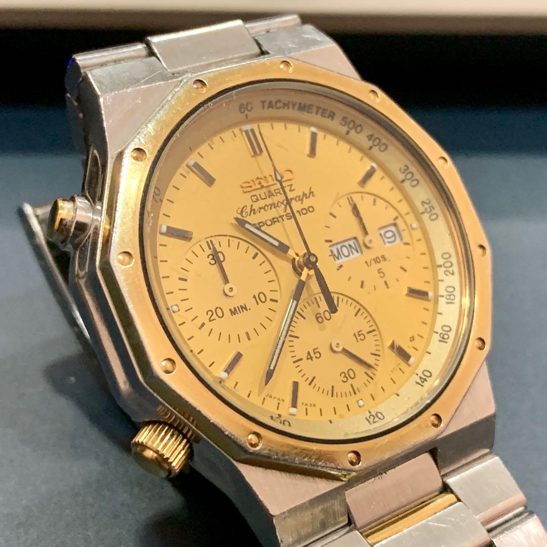 Seiko Rare Vintage 7A38-702A Two Tones Royal Oak Chronograph Quartz Men  Watch #PosLajuBest, Men's Fashion, Watches & Accessories, Watches on  Carousell