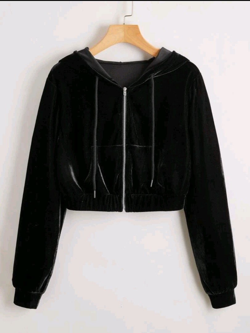 crop velvet jacket