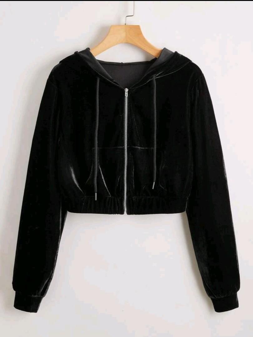 Crop hotsell velvet jacket