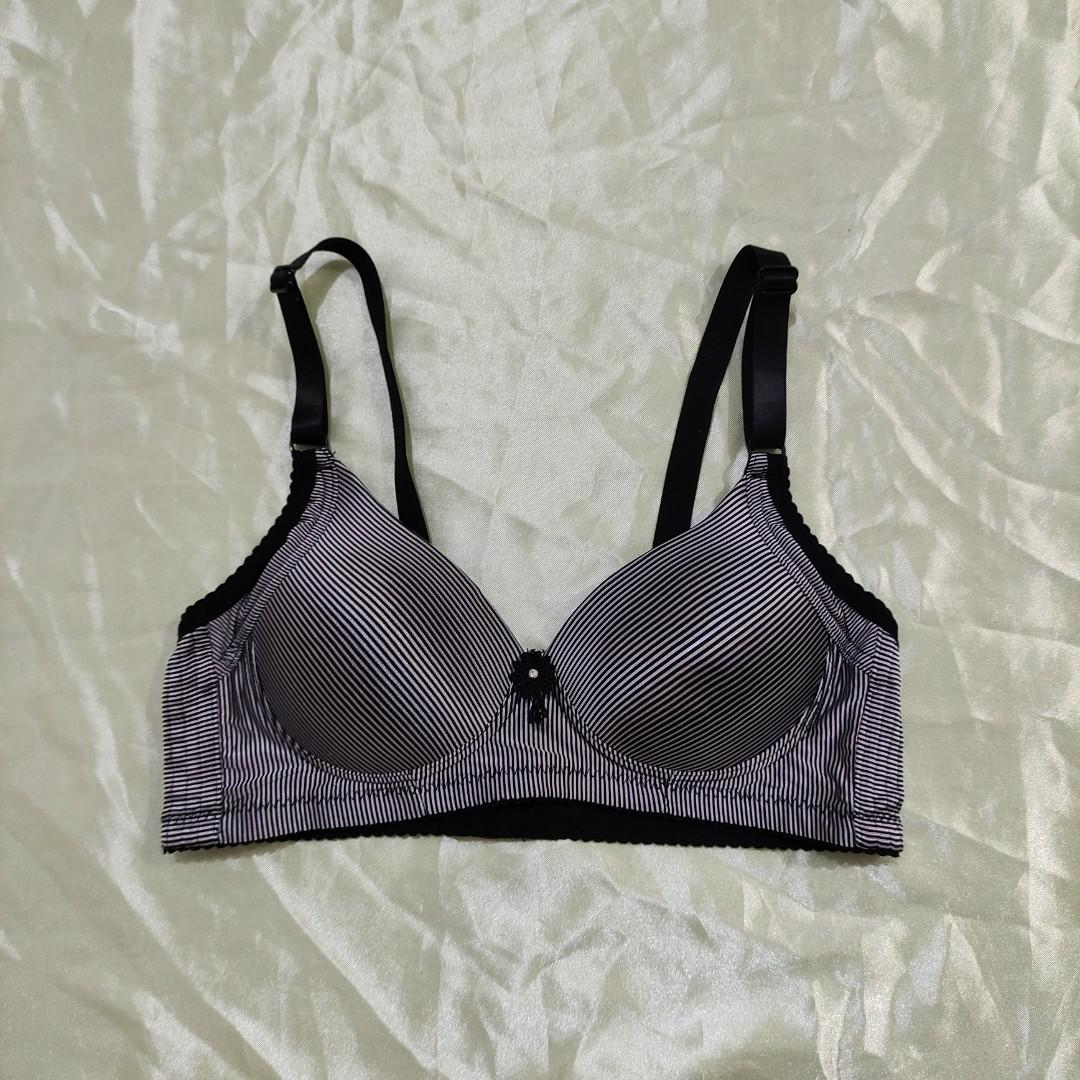 REPRICED LAST PRICE SOGO black striped wireless push up bra