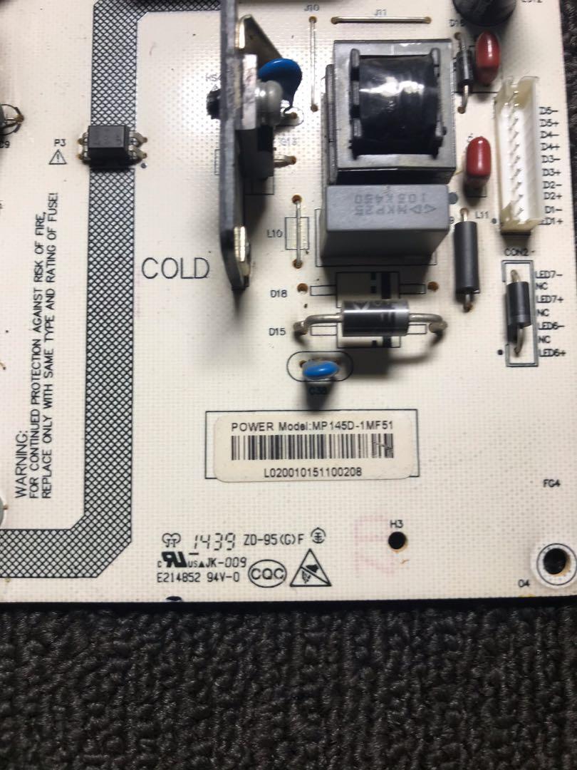 TV LED singer TLE490 part (Category: TV) located in Puchong. Submitted by hillaryrock (Listing ID 1101798564, Image 3). Description: Mainboard SOLD Powerboard - SOLD Tcond RM90 LED condition new!! RM90 Speaker RM20 Lvds cable tcon pair RM20 LVDS cable from mainboard RM30 Postage RM10 Cod puchong kinrara WhatsApps 012/6337455.