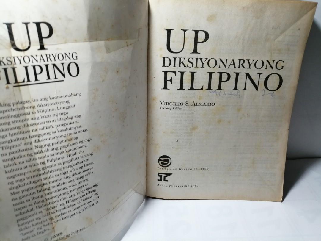 Up Diksiyonaryong Filipino Reference Book Big Filipino Dictionary By V 