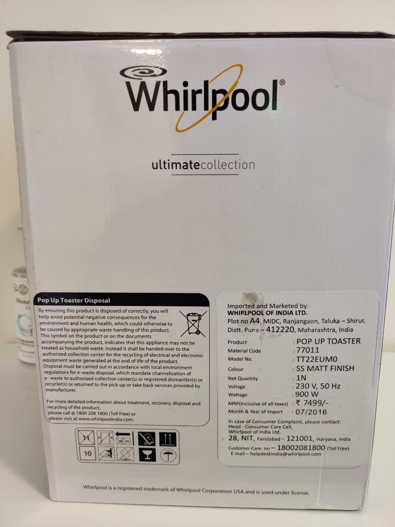 Whirlpool Toaster, 家庭電器, 廚房電器, 焗爐及多士爐 Carousell