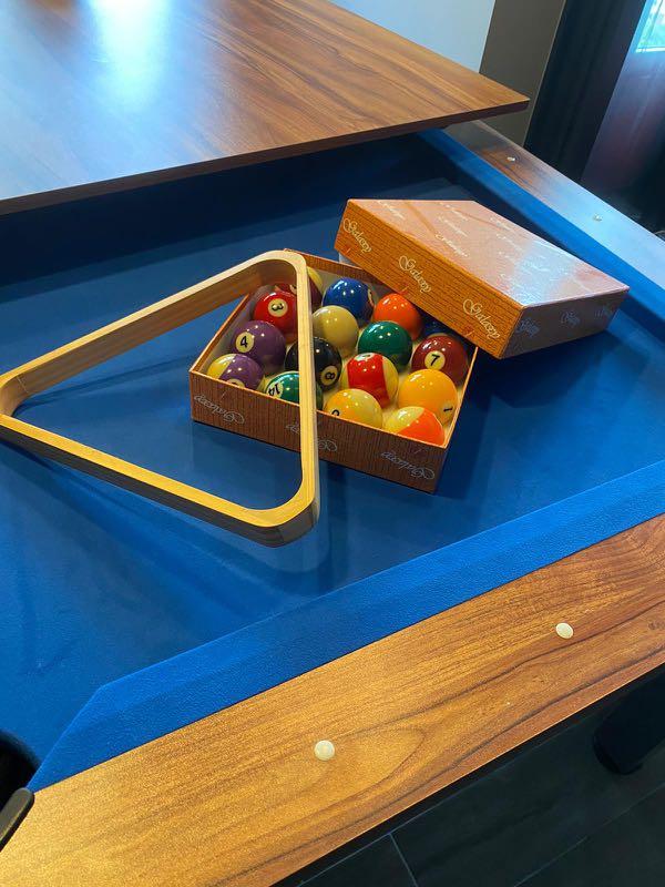 6ft pool table and dining table hybrid with benches, Furniture & Home ...