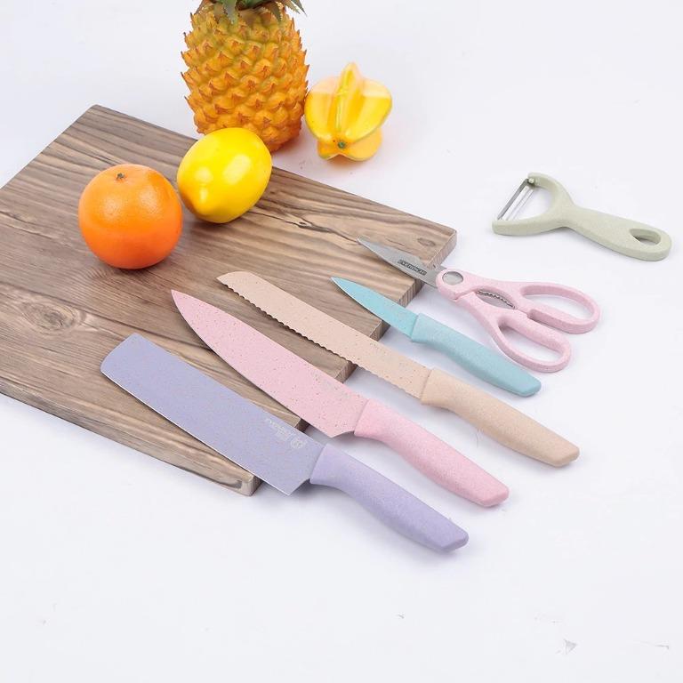 TAKIUP Ceramic Knife Set, 6 Piece Kitchen Knife Set with Sheath Covers and  Peeler Set - kitchen Chef Chef's Paring Bread Set
