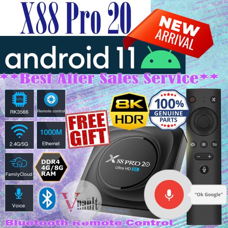 X88 pro 20 tv box android 11 8gb ram 64gb 128gb 4gb 32gb rockchip